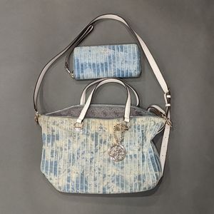 Guess Blue Purse & Wallet Set